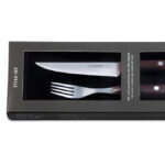 Steak evőeszköz készlet - rózsafa markolattal (2 részes)