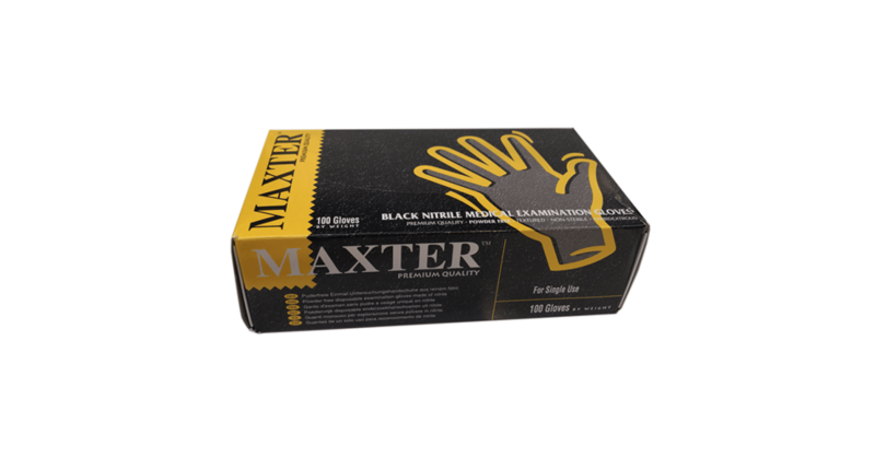 MAXTER púdermentes, fekete nitril vizsgálókesztyű 5,5 g